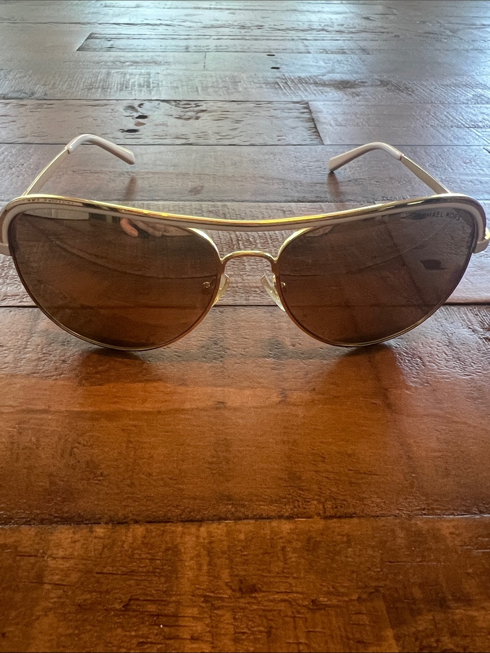 Michael Kors Vivianna Gold Frame Gold/Brown Lens Pilot Sunglasses